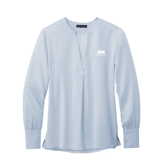 WOMEN's Brooks Brothers® Open-Neck Satin Blouse - BB18009 - OS