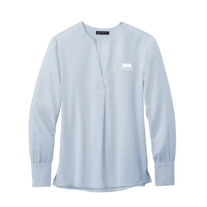 WOMEN's Brooks Brothers® Open-Neck Satin Blouse - BB18009 - OS