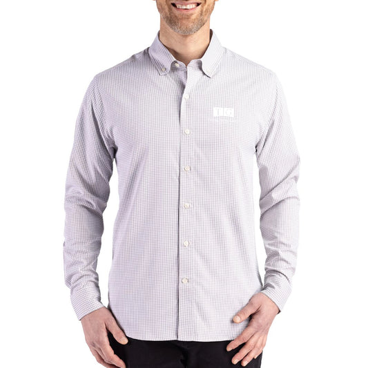 MEN's Cutter & Buck Skyline Gingham Long Sleeve Button Down Shirt, Includes Tall - MCW00236/BCW00236 - AO