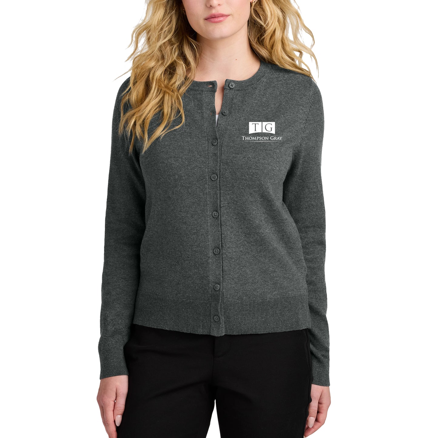 WOMEN'S Port Authority® Easy Care Crewneck Cardigan Sweater - LSW2870 - AO