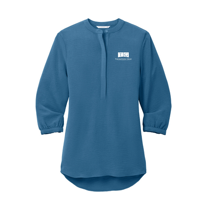 WOMEN'S Port Authority® 3/4-Sleeve Textured Crepe Tunic - LW713 - AO