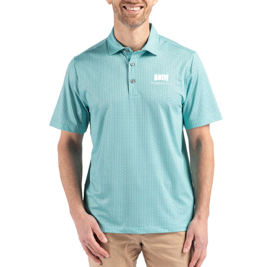 Men's Cutter & Buck Pike Eco Shadow Check Print Mens Polo - Tall Sizes Available