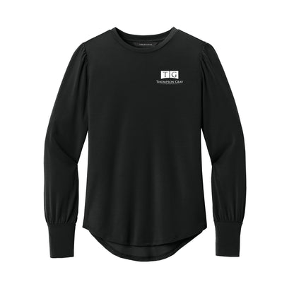 WOMEN'S Mercer+Mettle® Stretch Jersey Long Sleeve Blouson Top - MM1019 - AO