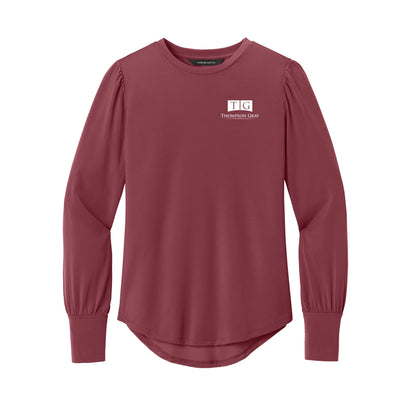 WOMEN'S Mercer+Mettle® Stretch Jersey Long Sleeve Blouson Top - MM1019 - AO