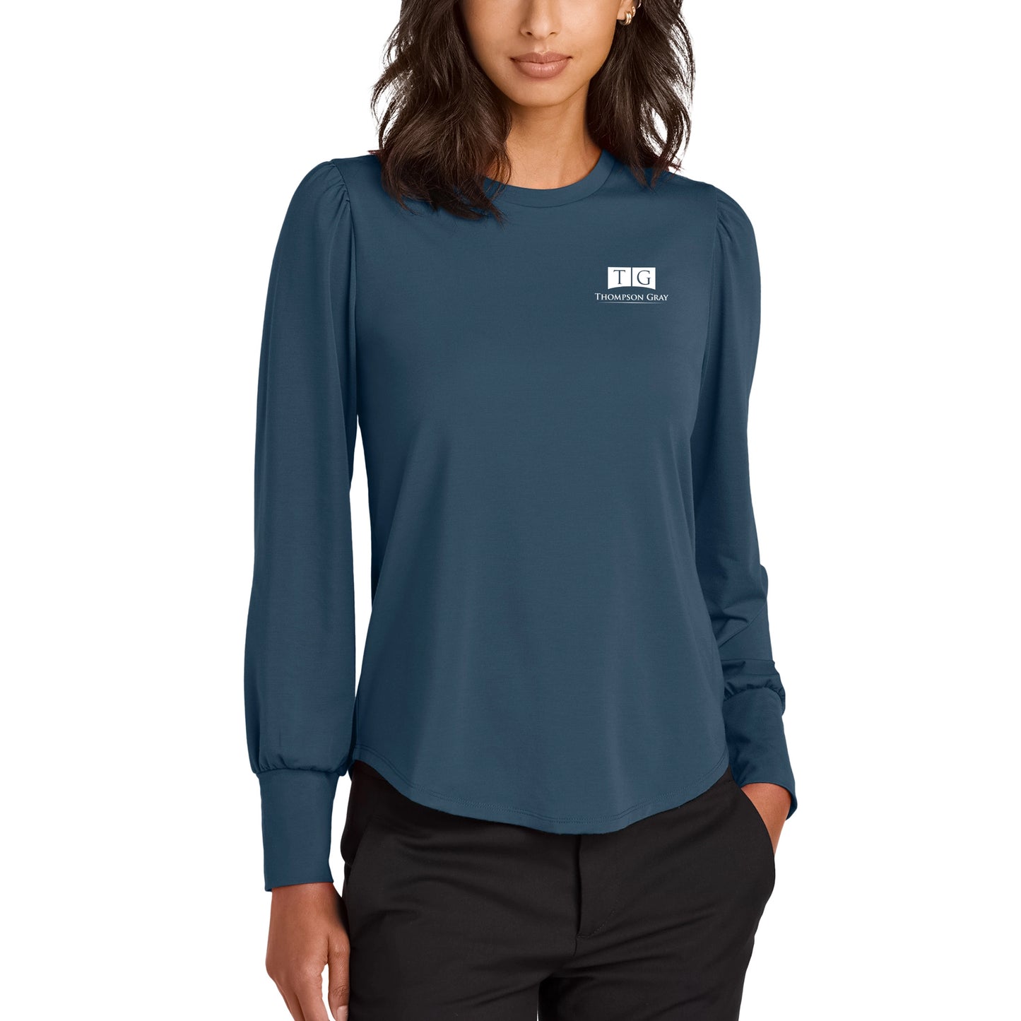 WOMEN'S Mercer+Mettle® Stretch Jersey Long Sleeve Blouson Top - MM1019 - AO