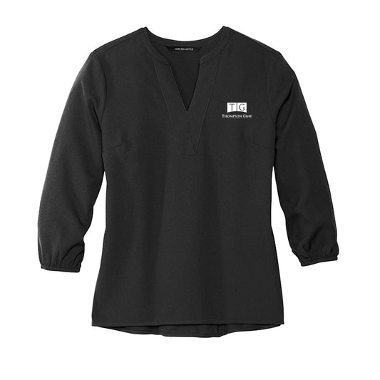 WOMEN's Mercer + Metttle Stretch Crepe 3/4-Sleeve Blouse - MM2011 - LS