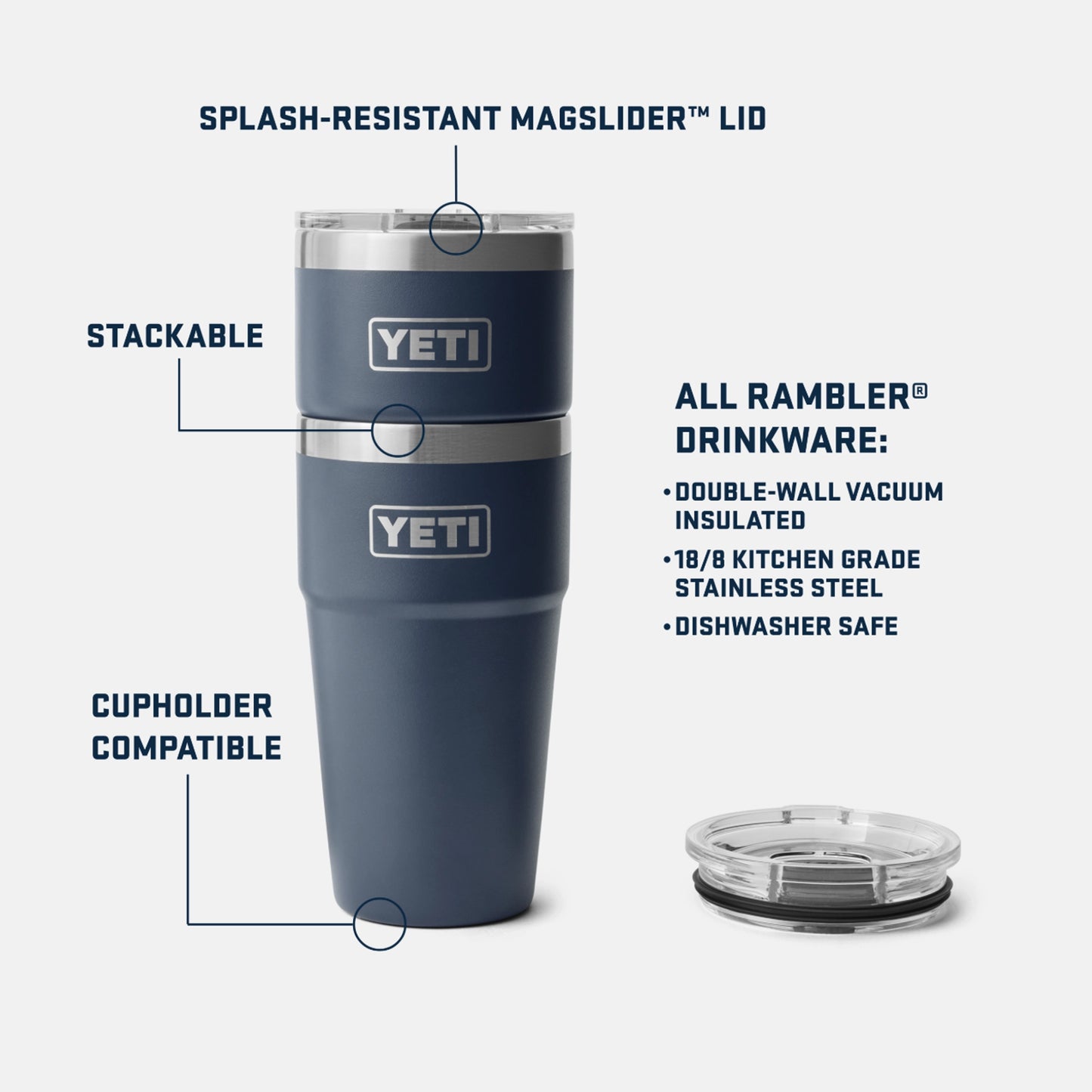 YETI® 20 Oz Stackable Stainless Steel Tumbler - AO