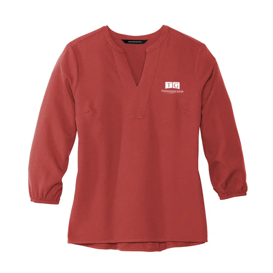 WOMEN's Mercer + Metttle Stretch Crepe 3/4-Sleeve Blouse - MM2011 - LS